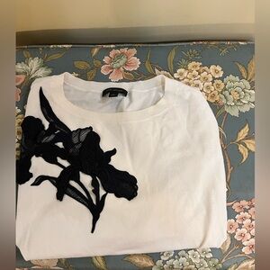 Ann Taylor , long sleeve sweater. Size XL. Flower design is lace. viscose./nylon